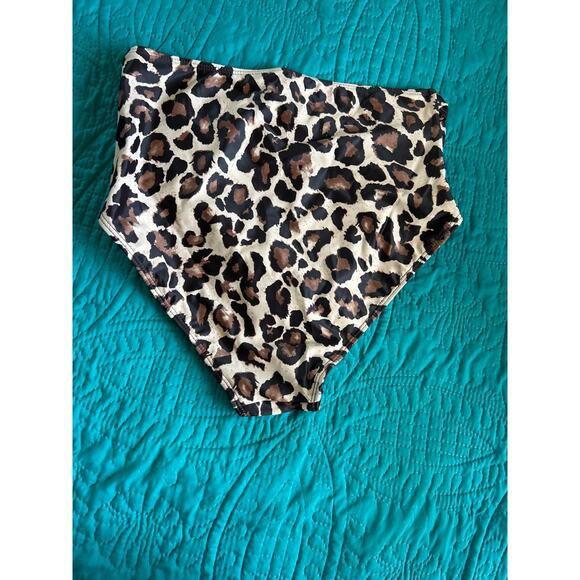 NWT Holipick Women's Size Large Swimsuit 2-Piece Black Animal Print High Waist - Picture 8 of 8